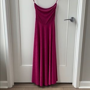 Maeve by Anthropologie Fuchsia strapless dress.